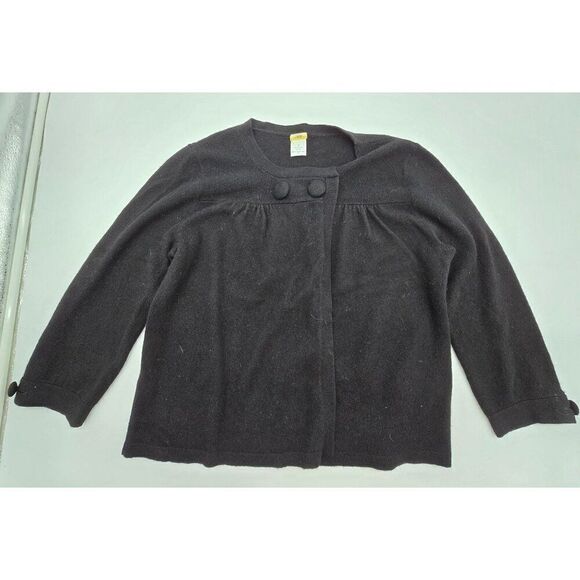 J.Crew Womens Cardigan Sweater W Button Accents Sz L Black - Wool/Cashmere Blend - Picture 1 of 7